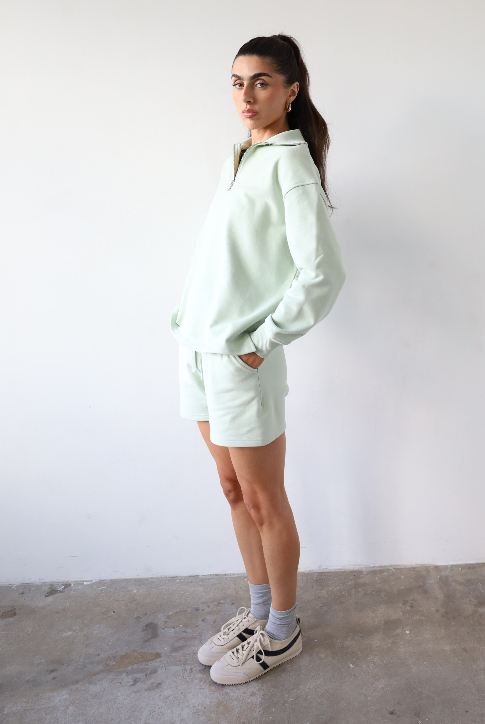 Organic Cotton Shorts, Green, Side