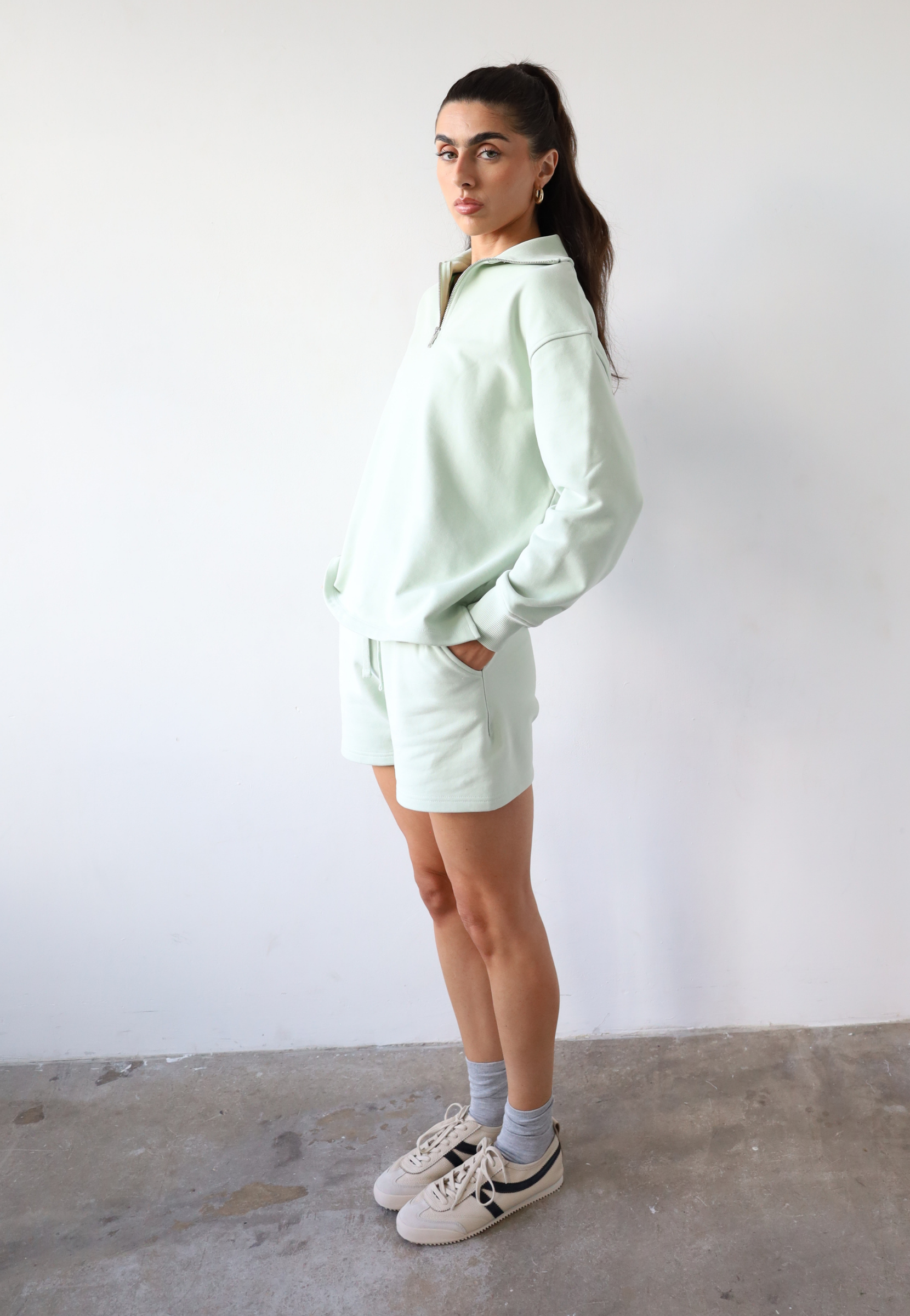 Organic Cotton Shorts, Green, Side
