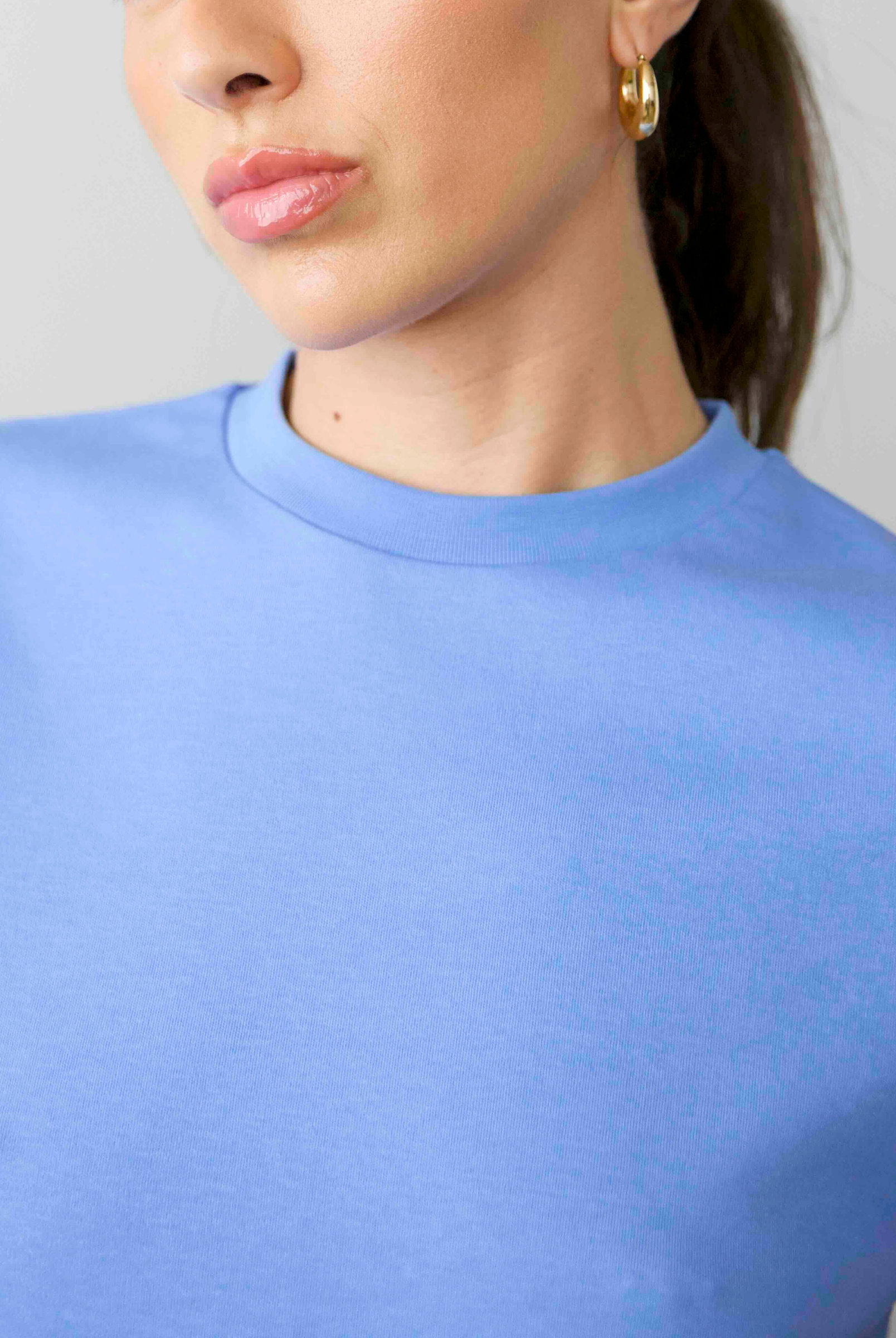 Neck Line, Relaxed fit T-shirt, Cornflower Blue