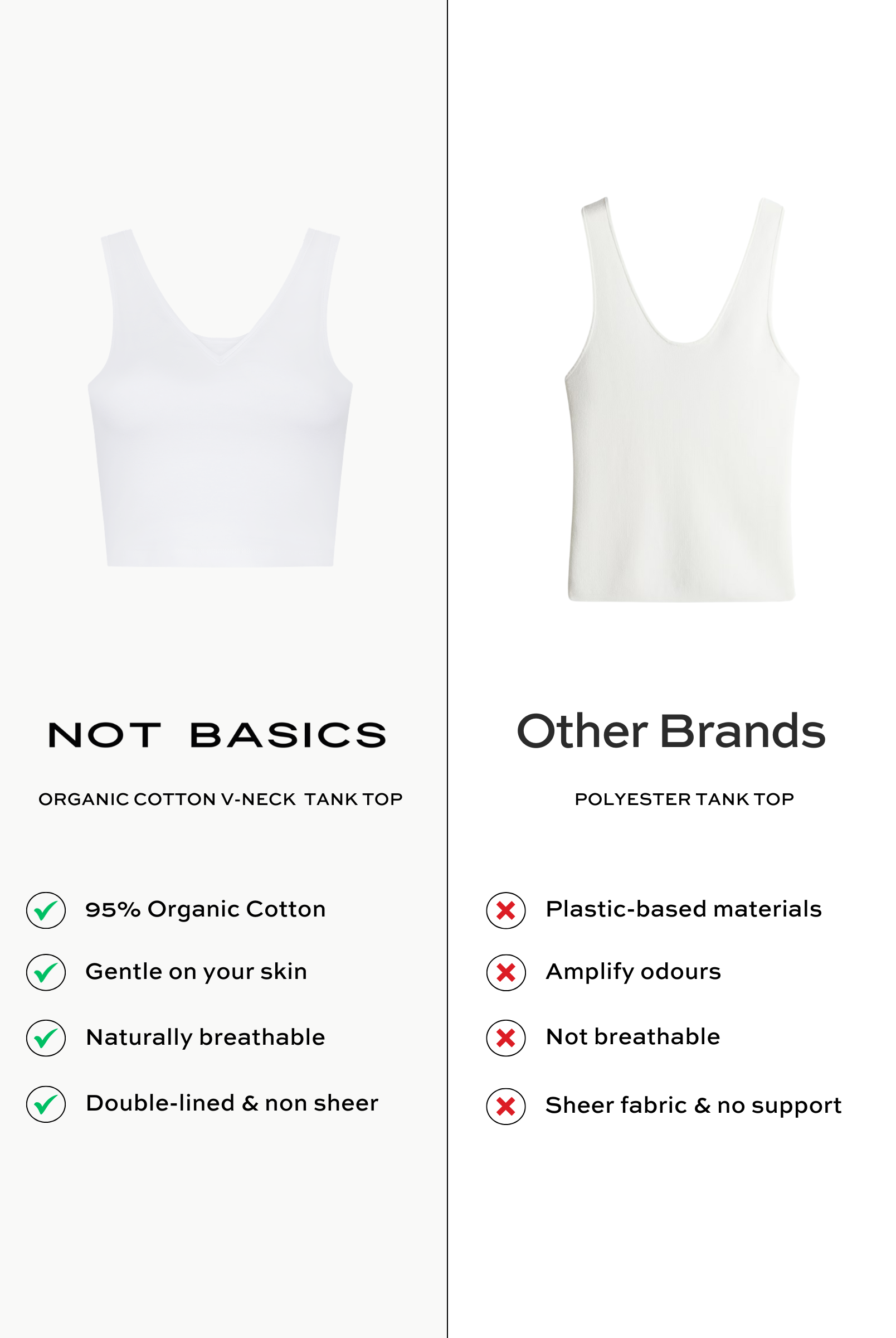 Side by Side, V-neck Crop Tank, White