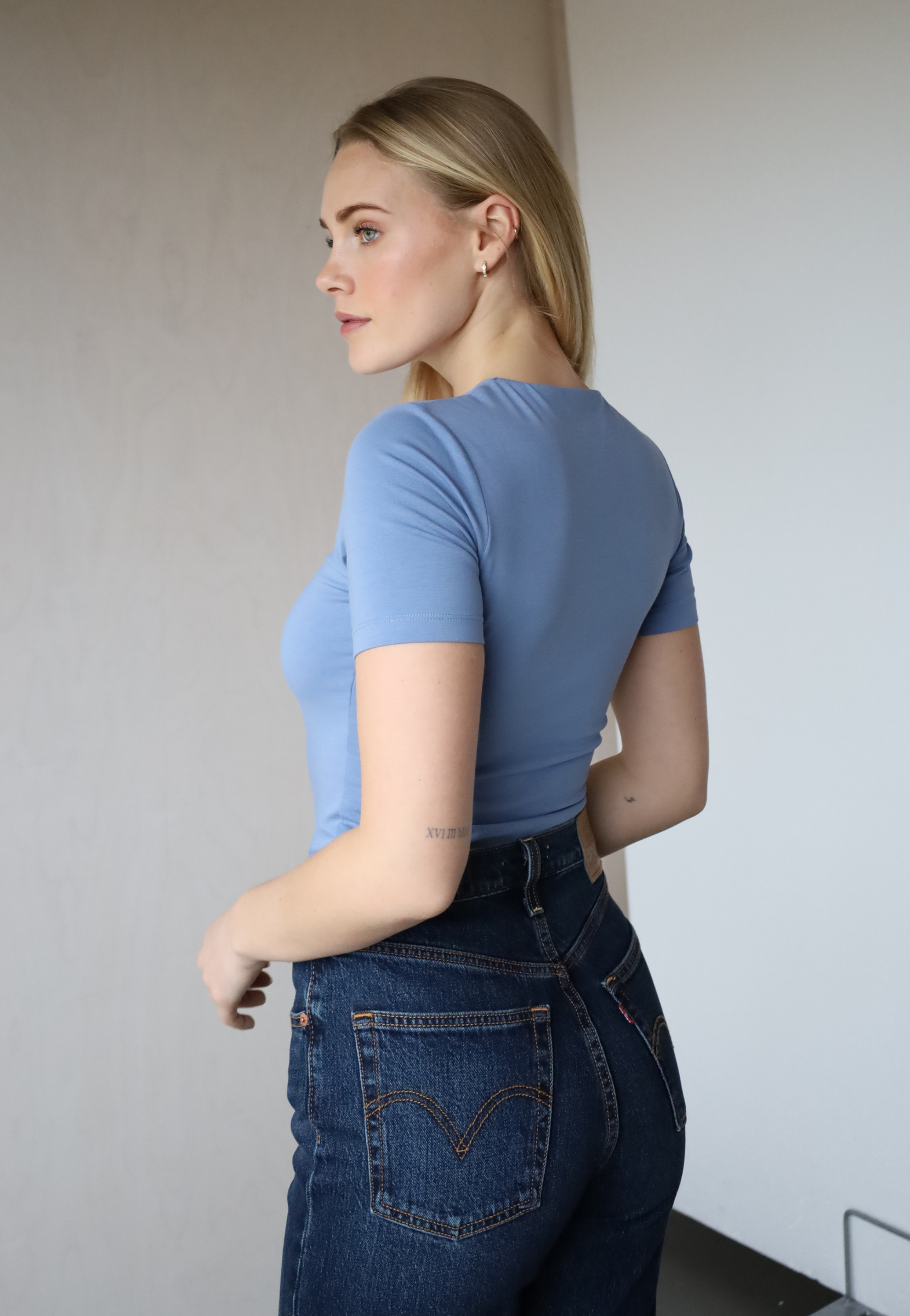 organic cotton short sleeve crew neck t-shirt, back