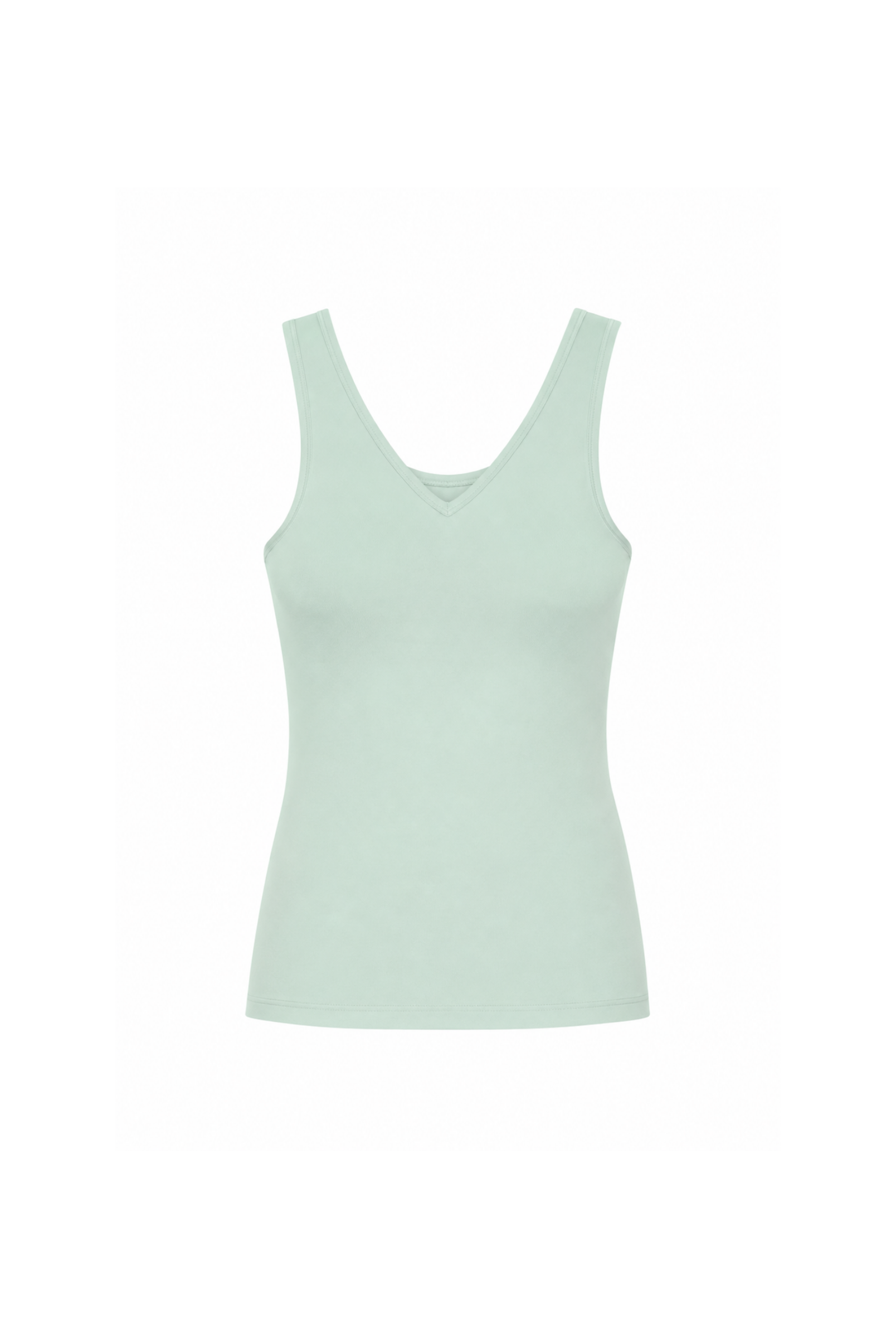 Organic cotton high neck tank top, light green, cut out