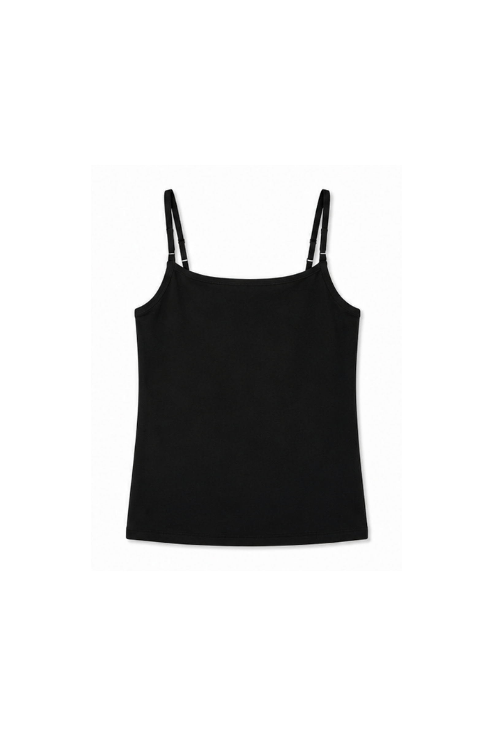 Organic Cotton Cami Top, Black, cut out