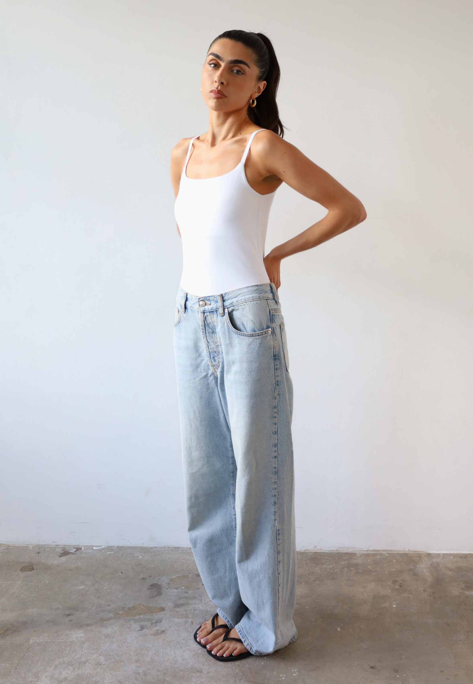 Organic Cotton Cami Top, White, front