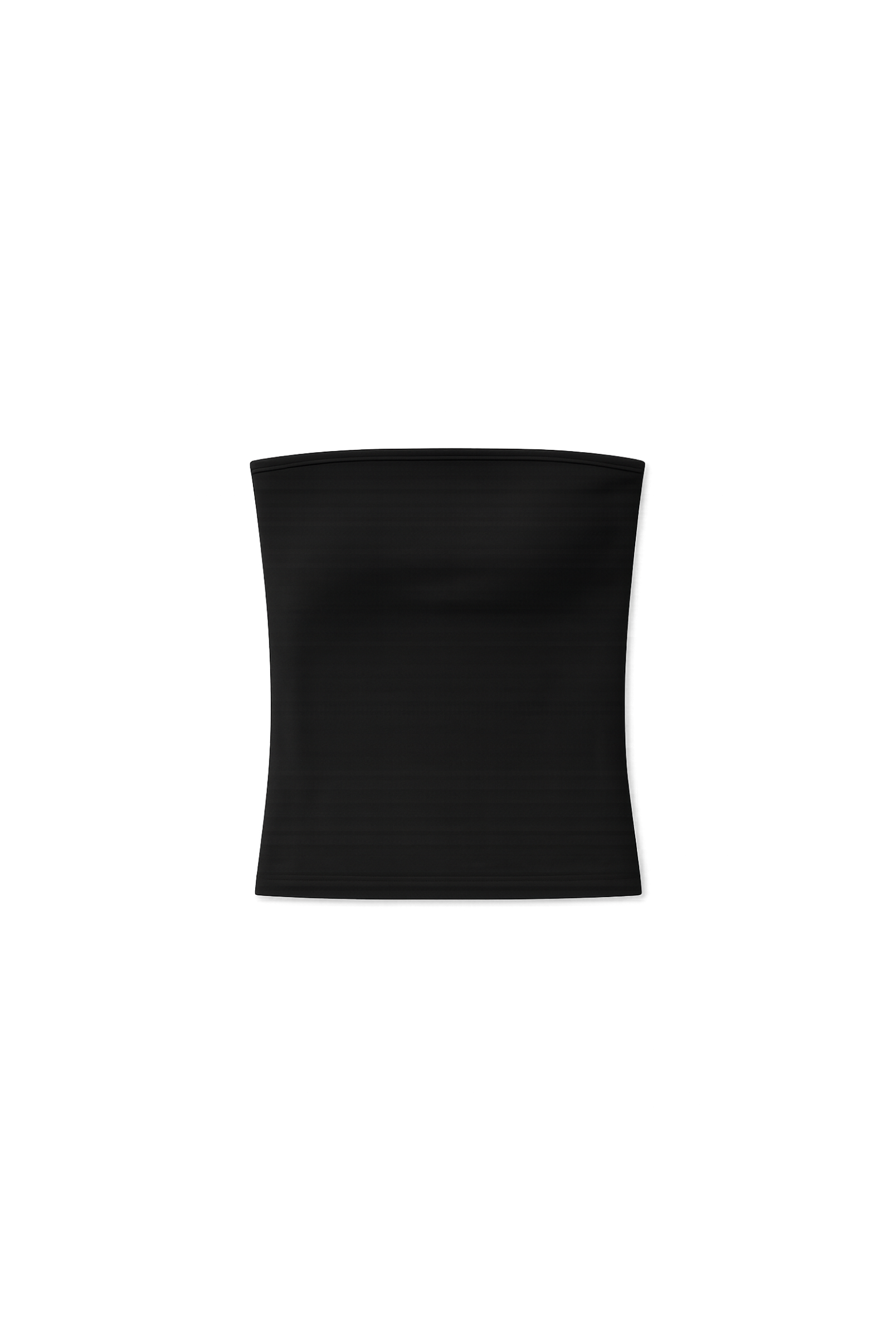 Organic cotton strapless top, black, cut out