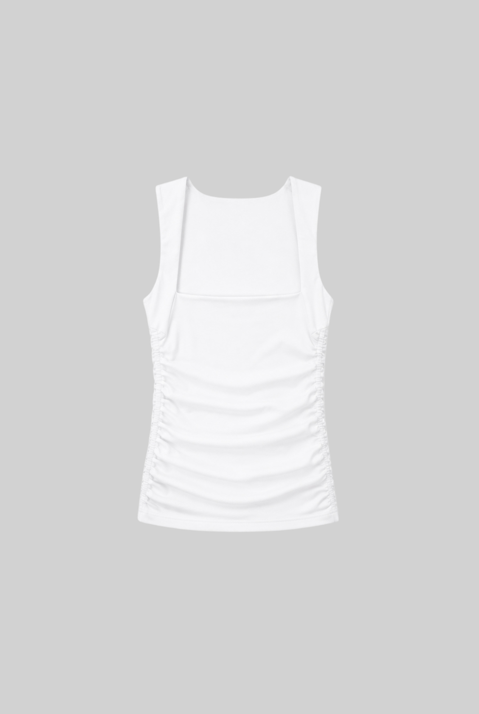 Organic Cotton Ruched Top, White, Cut Out