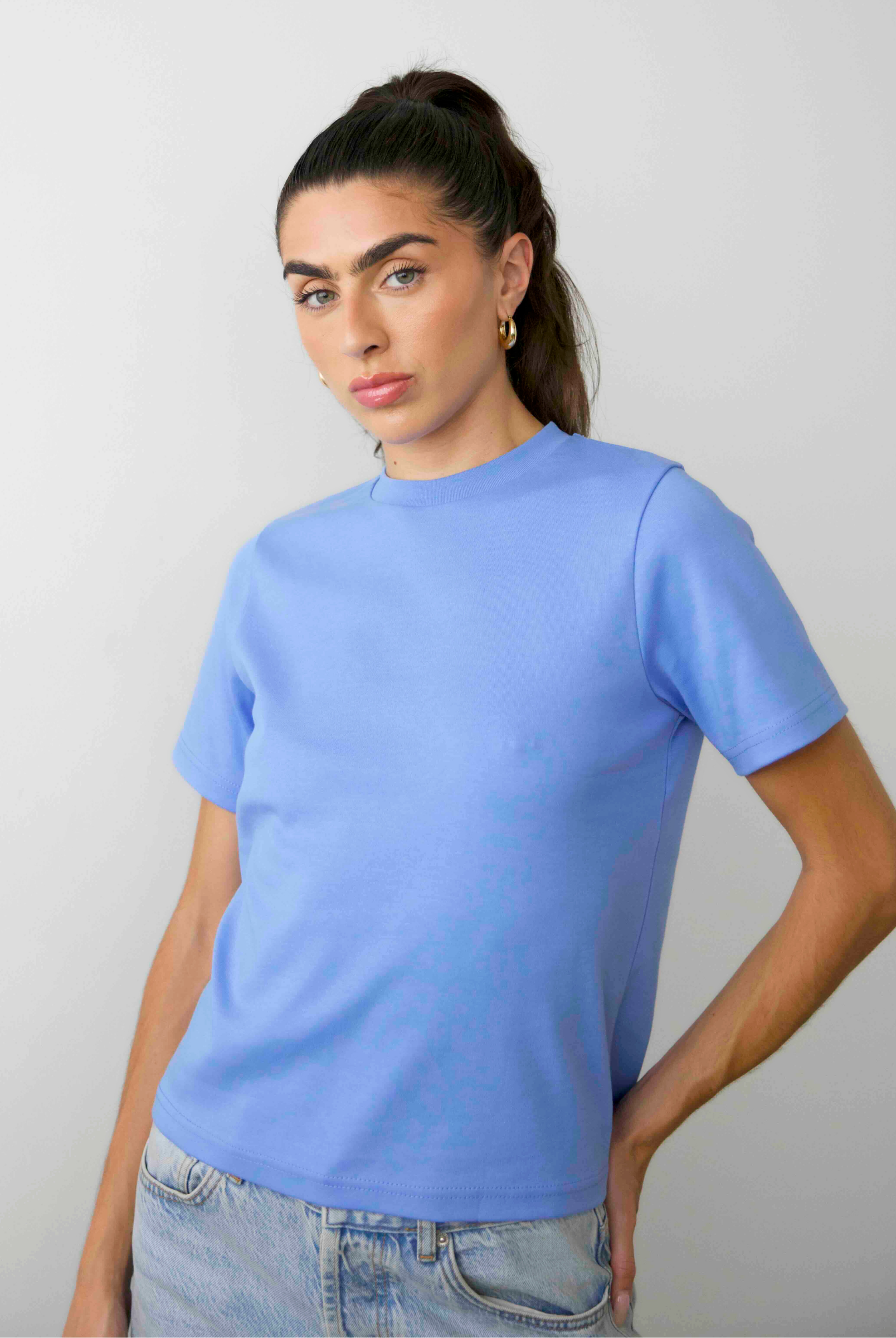 Front, Relaxed fit T-shirt, Cornflower Blue