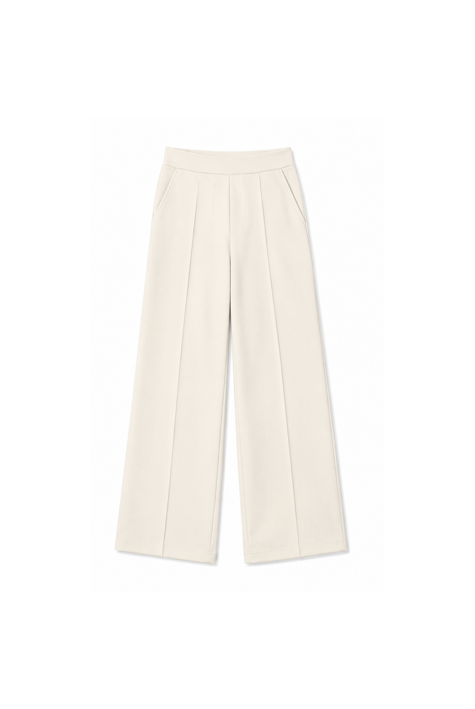 Womens wide Leg Trousers, White, Cut Out