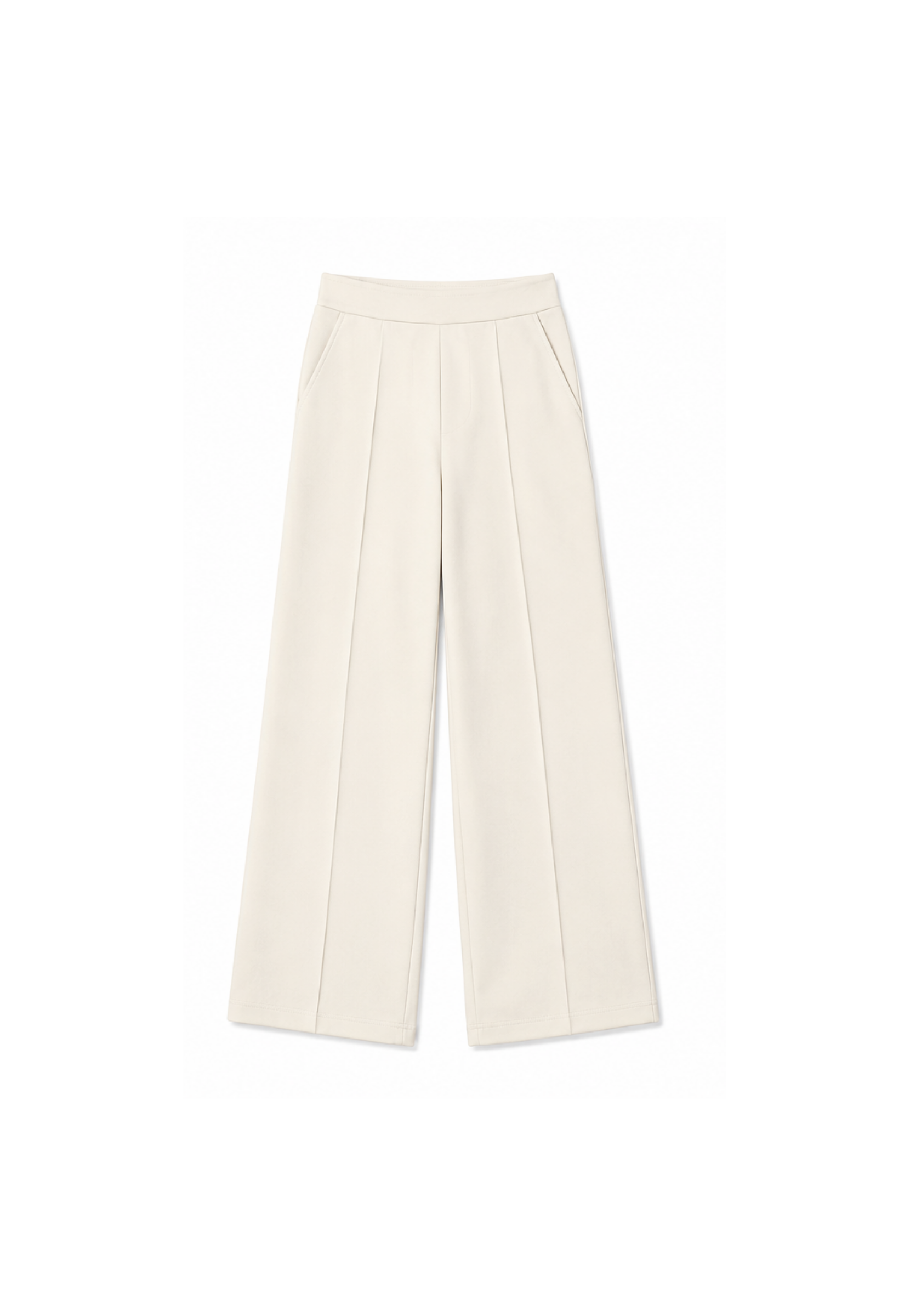 Womens wide Leg Trousers, White, Cut Out