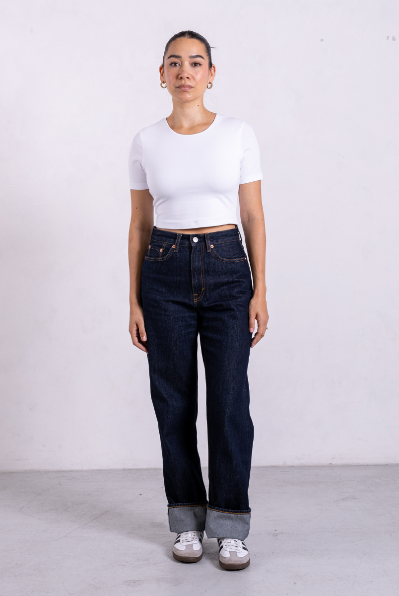 Crew neck cropped t-shirt