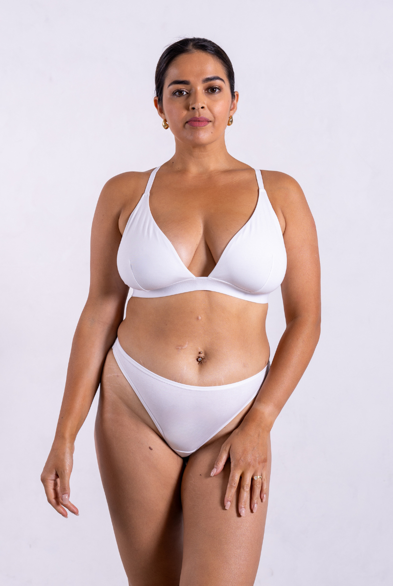 White high rise thong