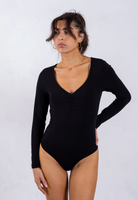 black organic cotton sweetheart bodysuit