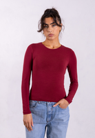 ruby wine organic cotton long-sleeve crew neck t-shirt