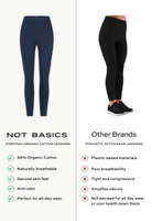 organic cotton leggings, outer space, side by side graphic