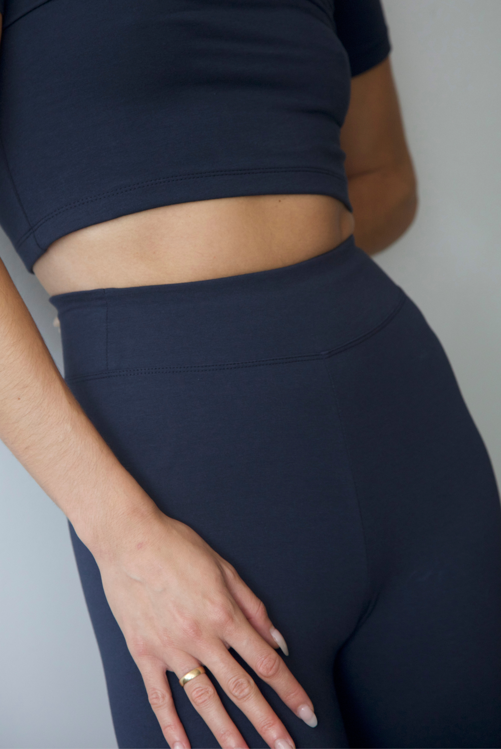 organic cotton leggings, outer space, waistband