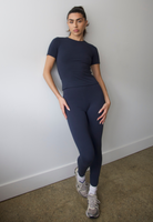 organic cotton leggings, outer space, front