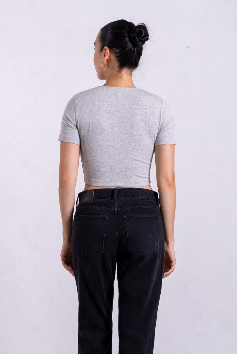 Grey cropped t-shirt