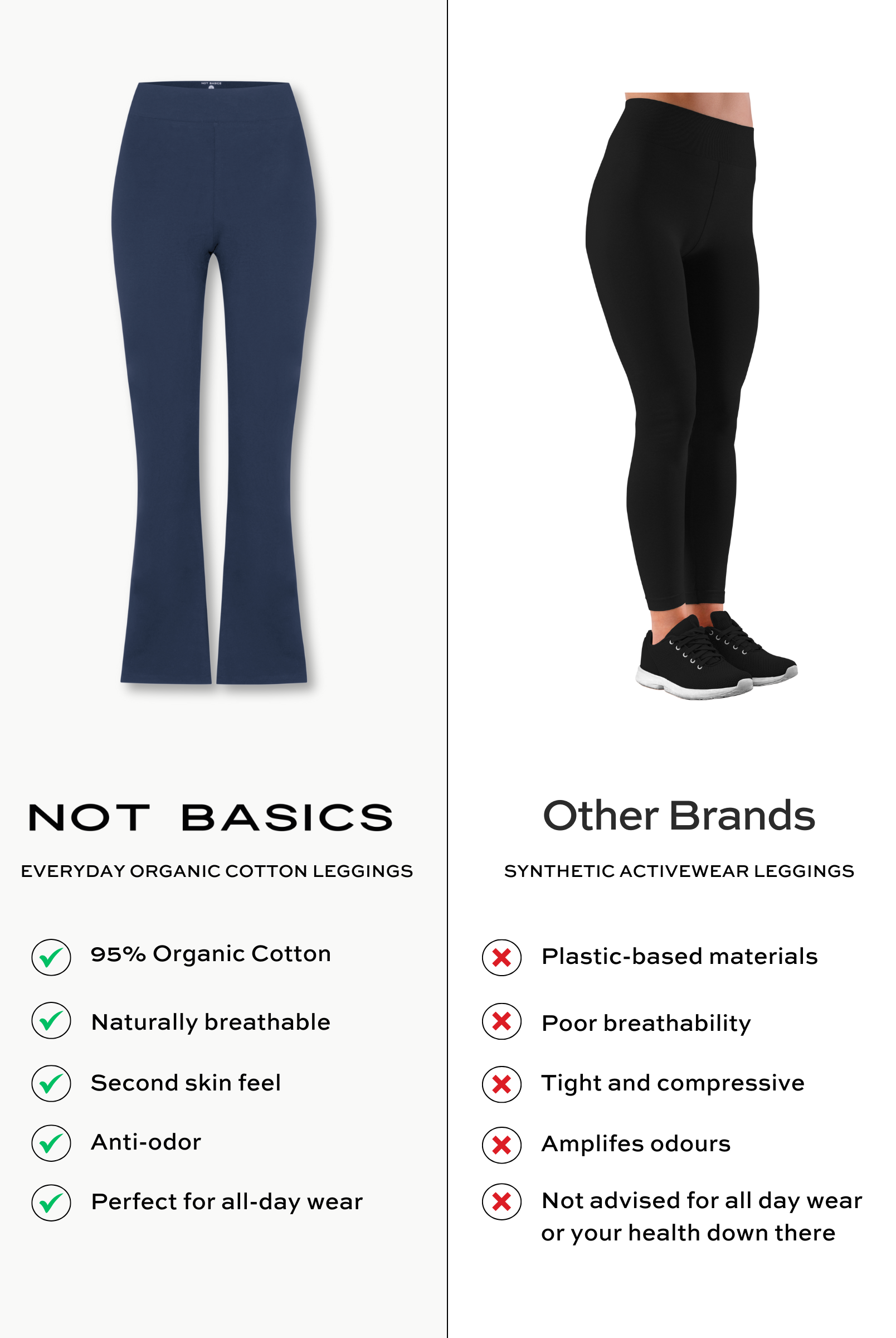 Flared Leggings, Outer Space, Side by side