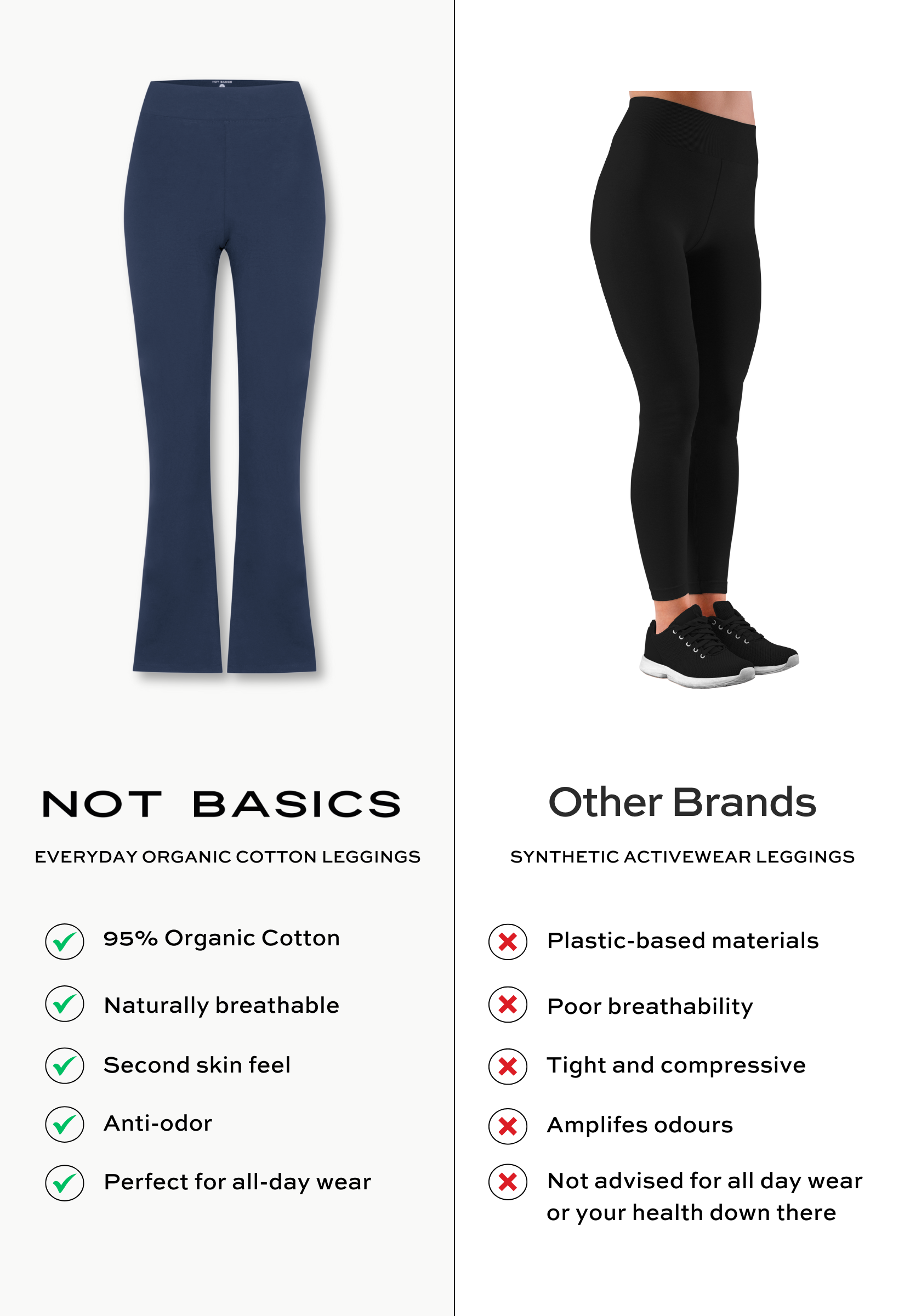 Flared Leggings, Outer Space, Side by side