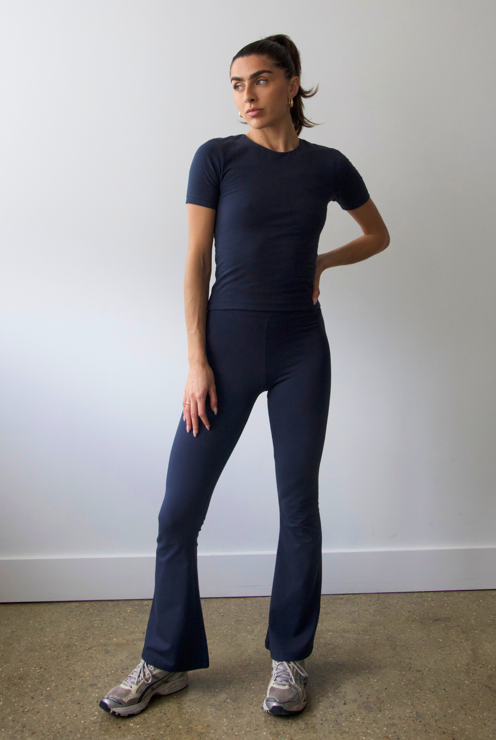 Flared Leggings, Outer Space, front