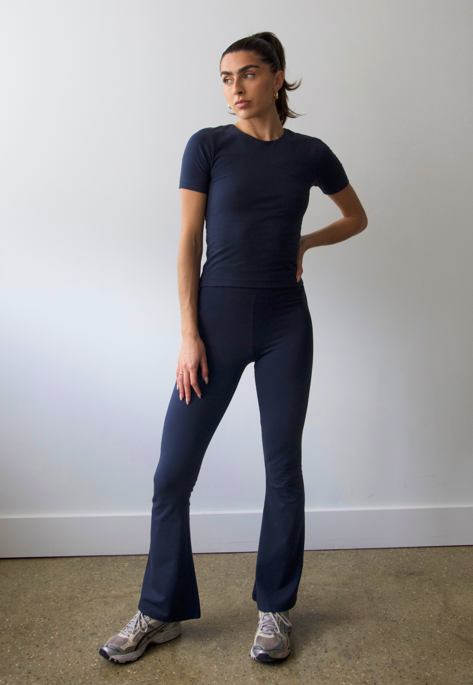 Flared Leggings, Outer Space, front
