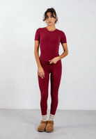 red organic cotton leggings