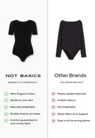 black organic cotton short sleeve bodysuit comparison