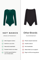 green organic cotton sweetheart long sleeve bodysuit comparison