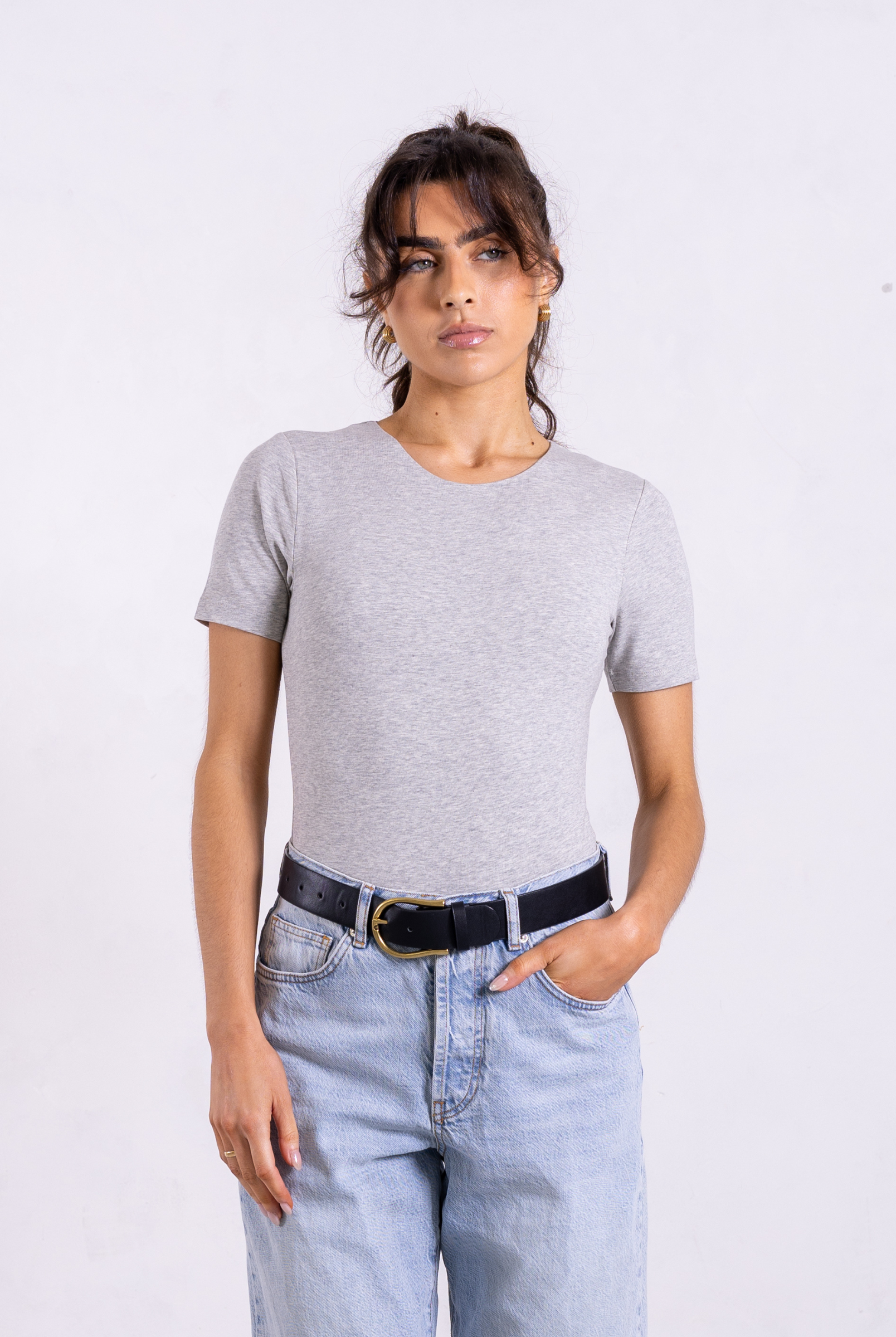 organic cotton short sleeve t-shirt - light grey marl