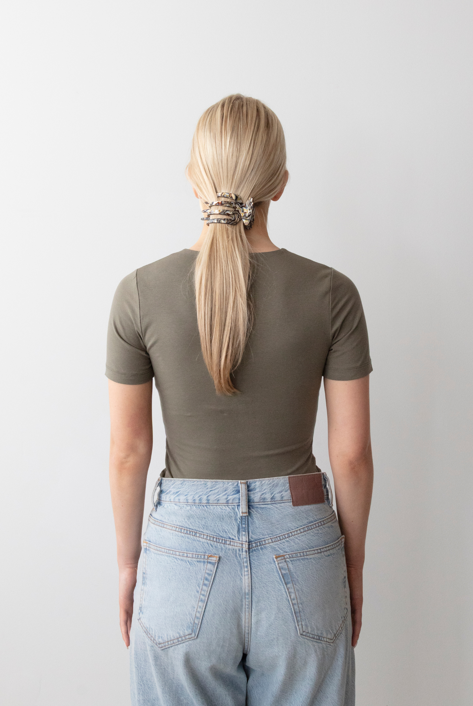organic cotton t-shirt, burnt olive, back