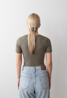 organic cotton t-shirt, burnt olive, back