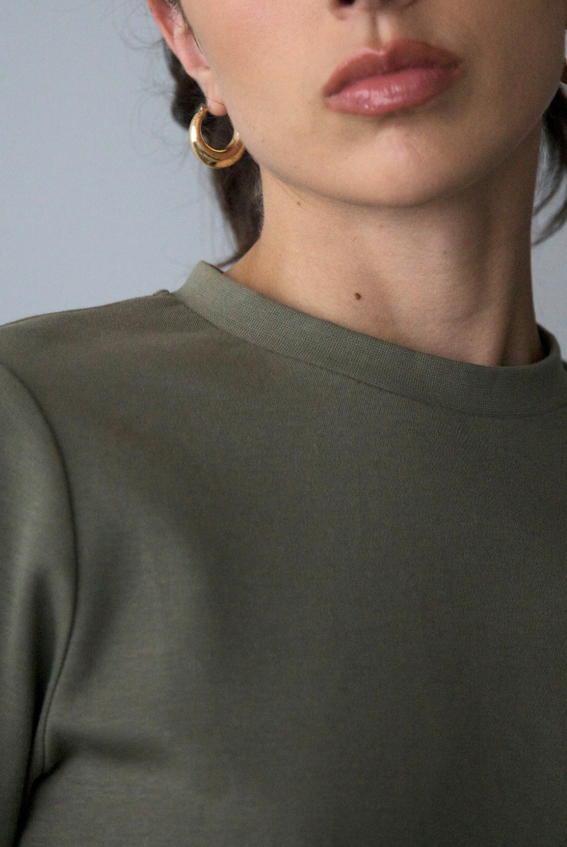 Neckline, Relaxed Fit T-shirt, Burnt Olive