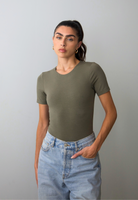 organic cotton t-shirt, burnt olive, front