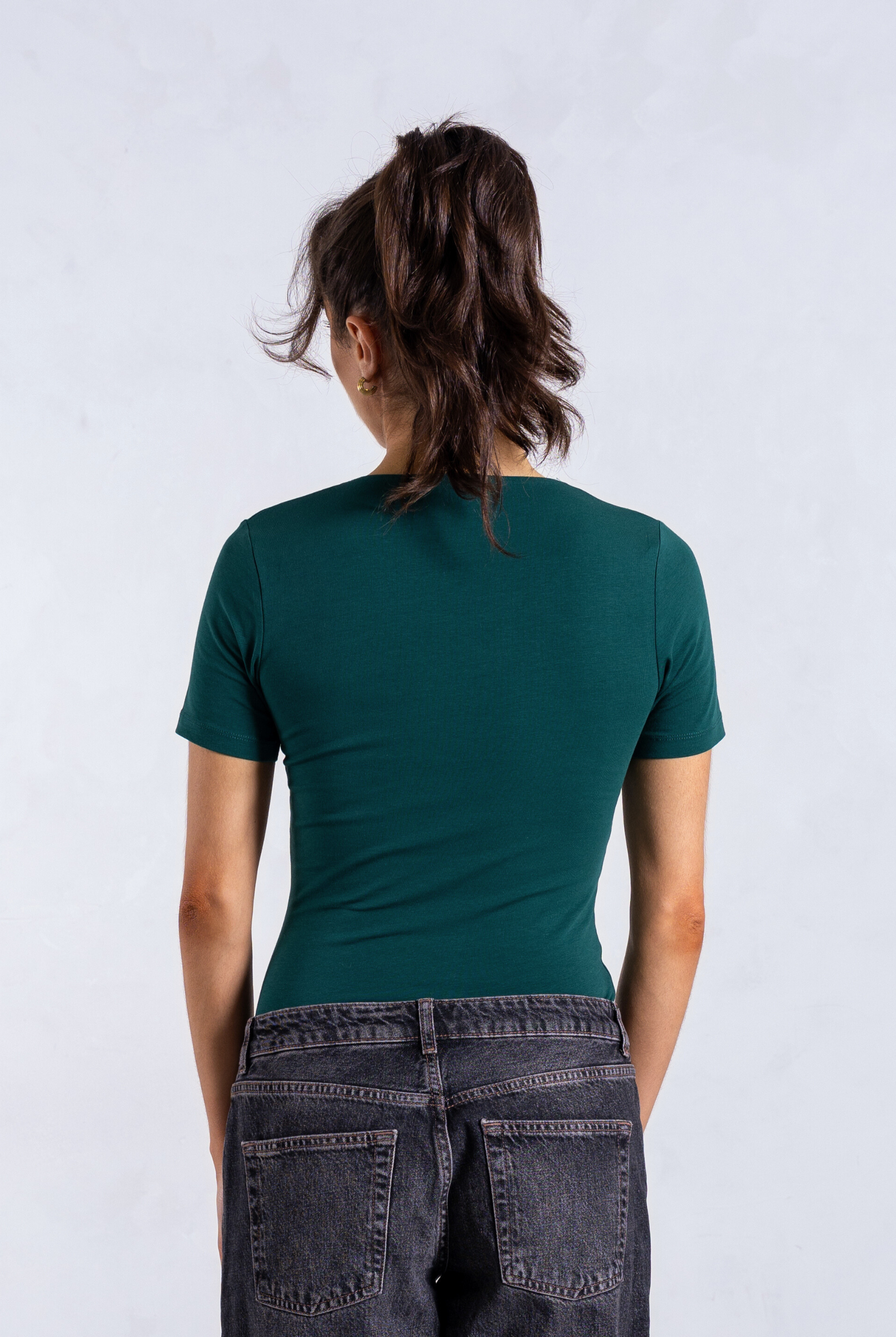 organic cotton t-shirt, evergreen, back