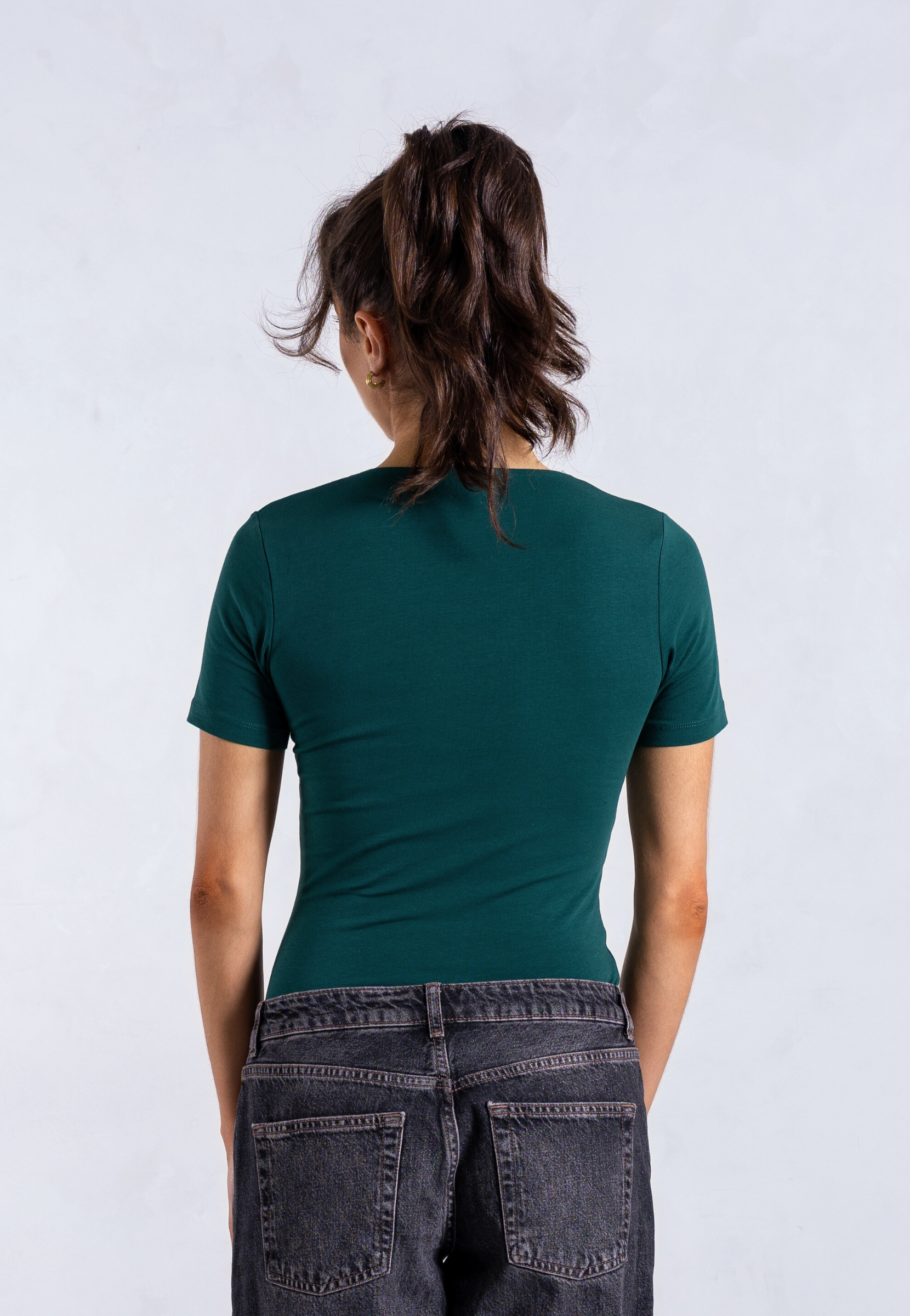 organic cotton t-shirt, evergreen, back