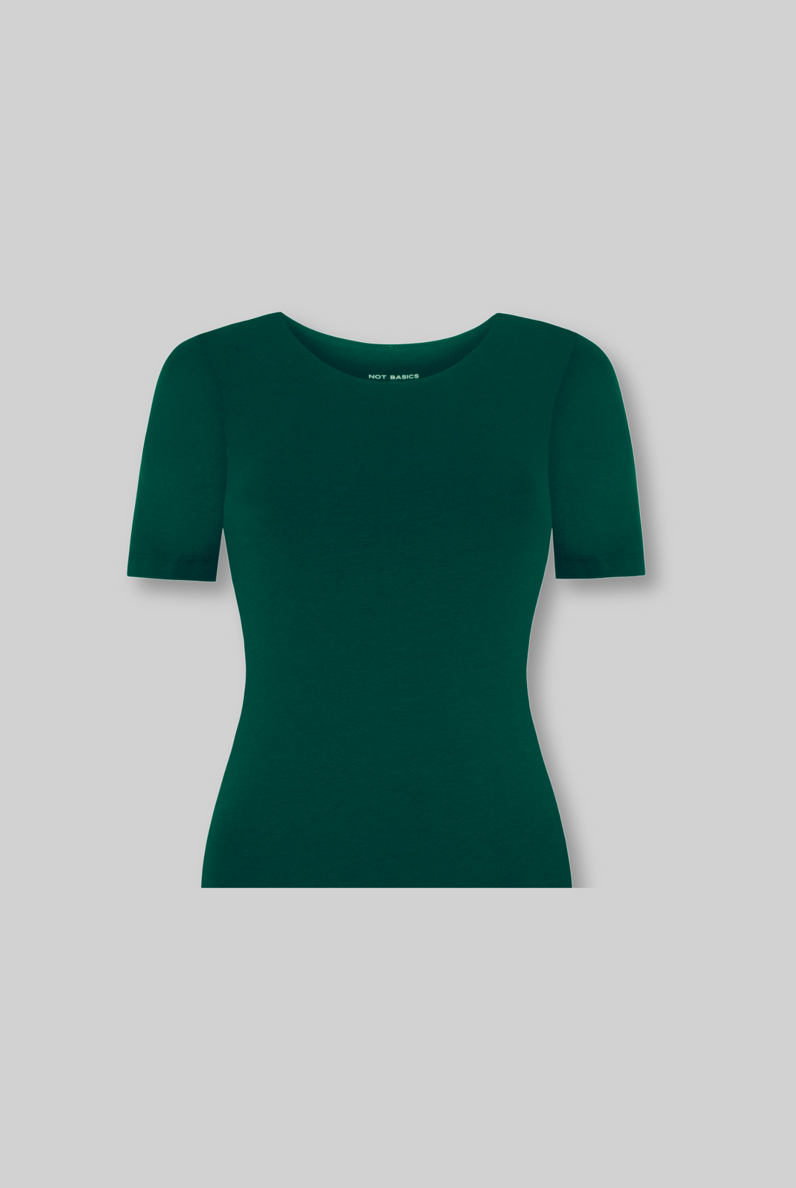 organic cotton t-shirt, evergreen cut out