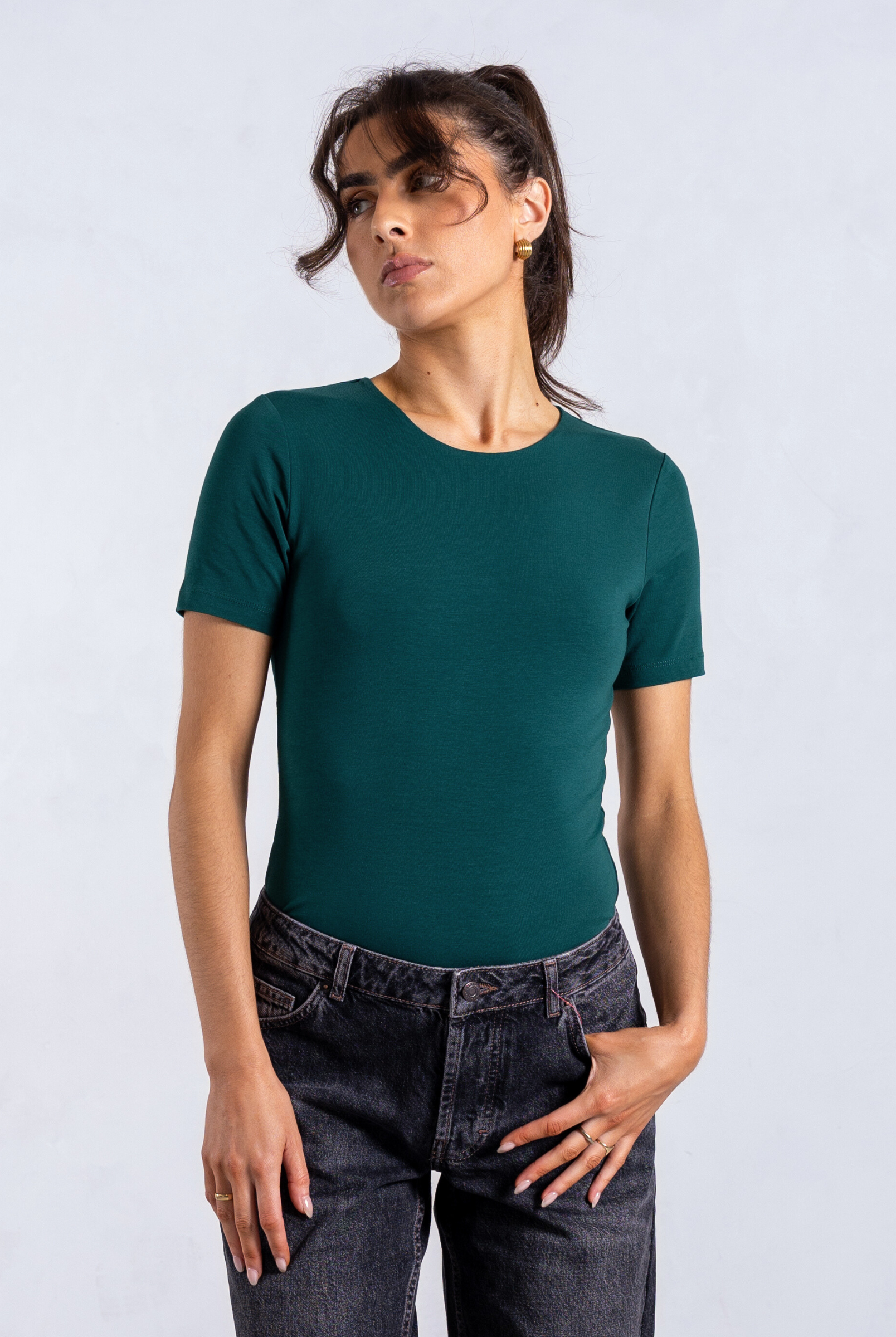 organic cotton t-shirt, evergreen front