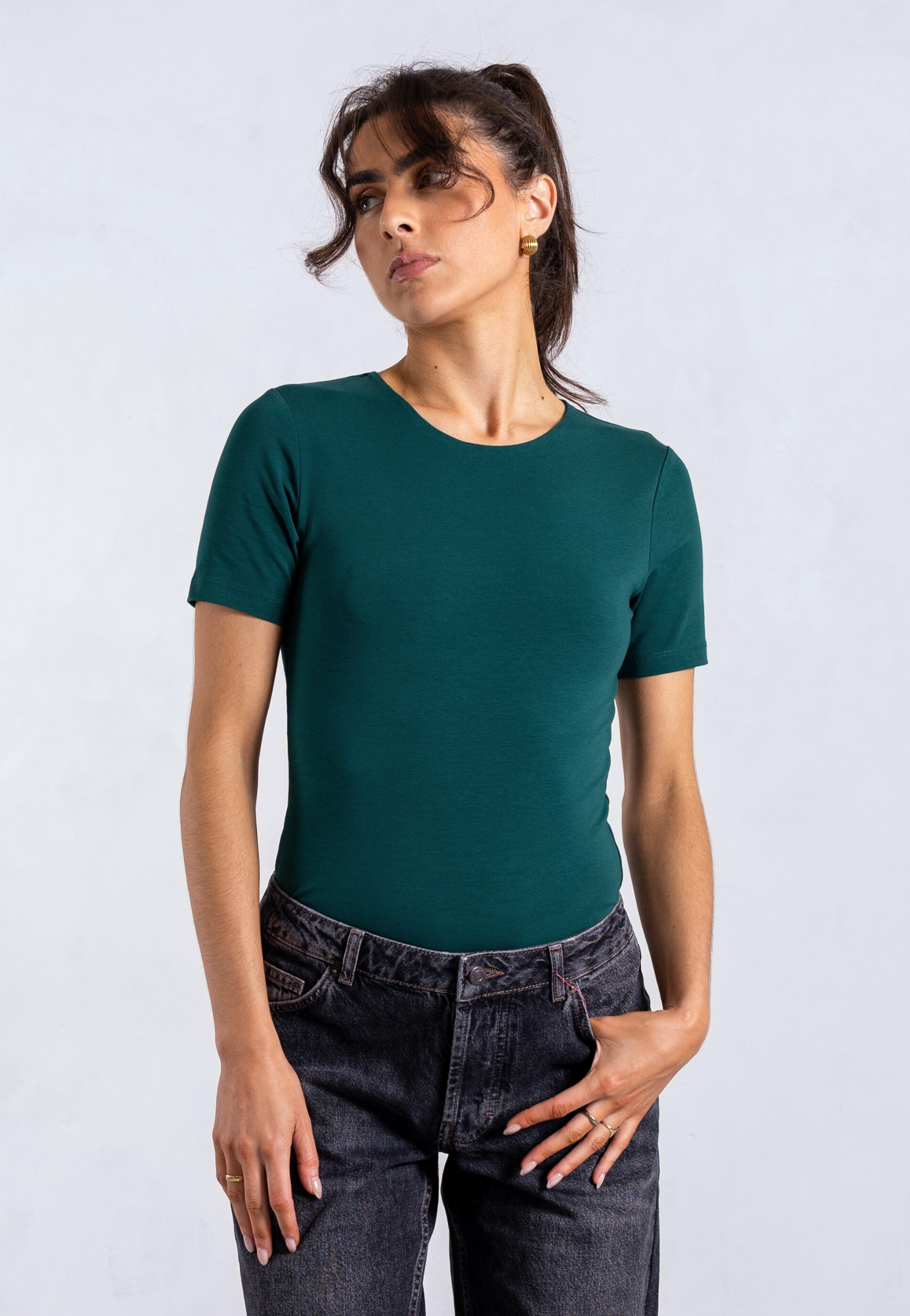 organic cotton t-shirt, evergreen front