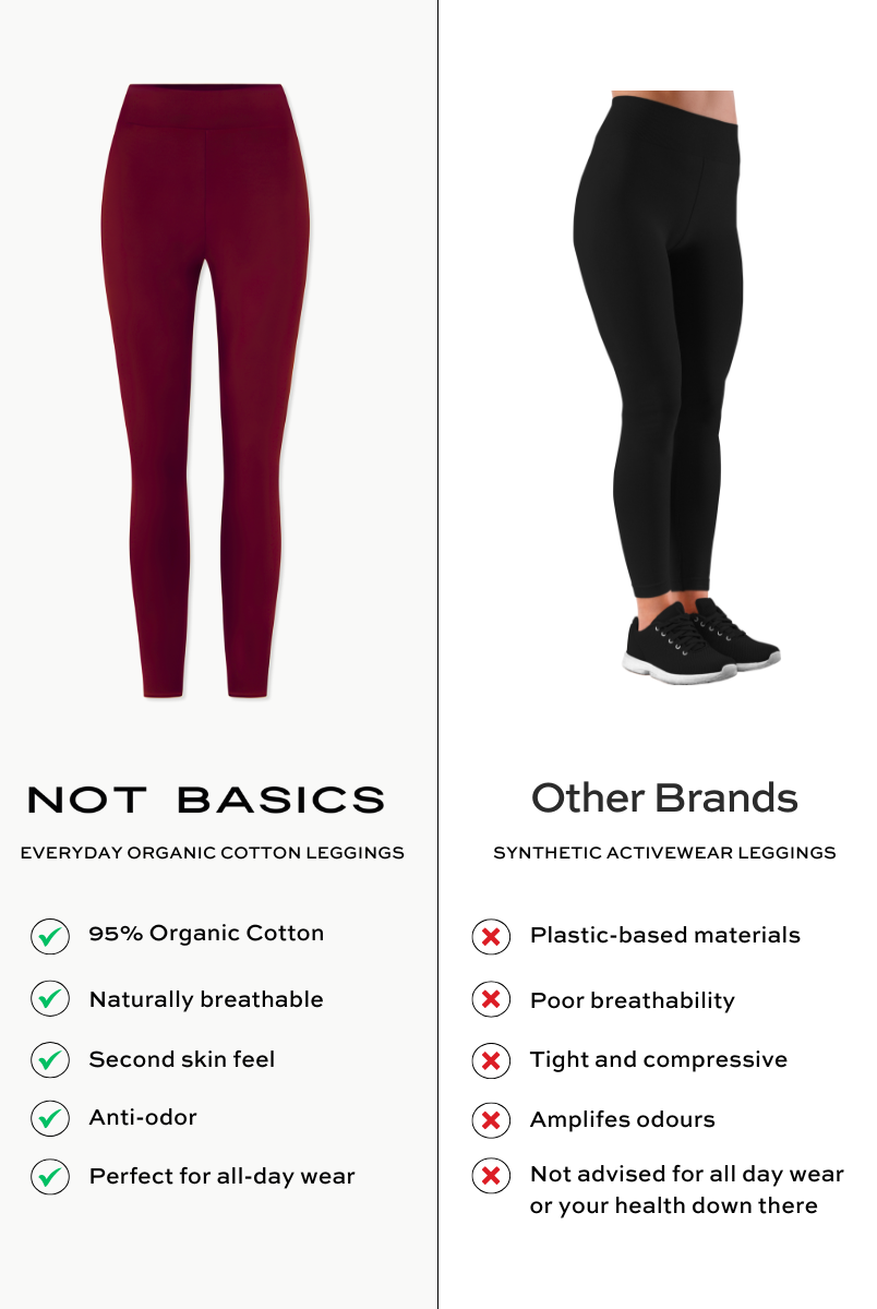 red organic cotton leggings comparison