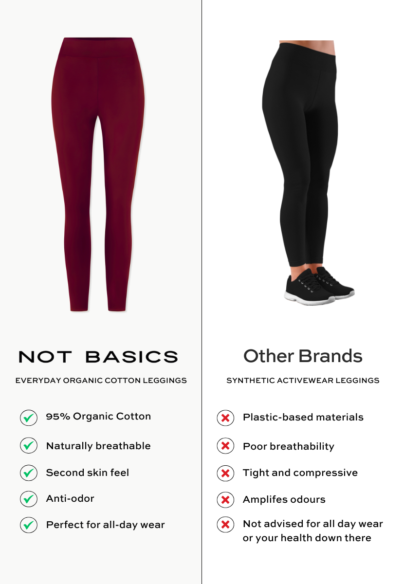 red organic cotton leggings comparison