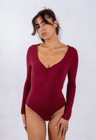 red organic cotton sweetheart bodysuit