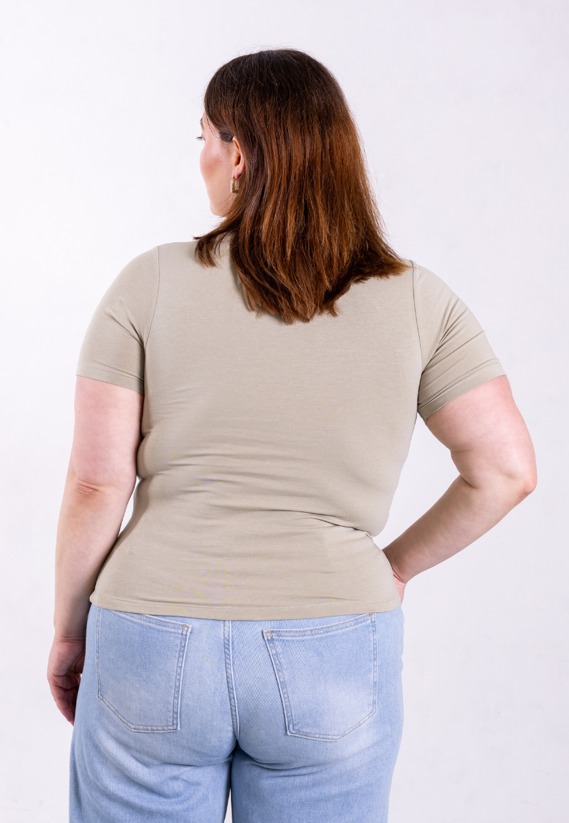 organic cotton sage grey short sleeve crew neck t-shirt