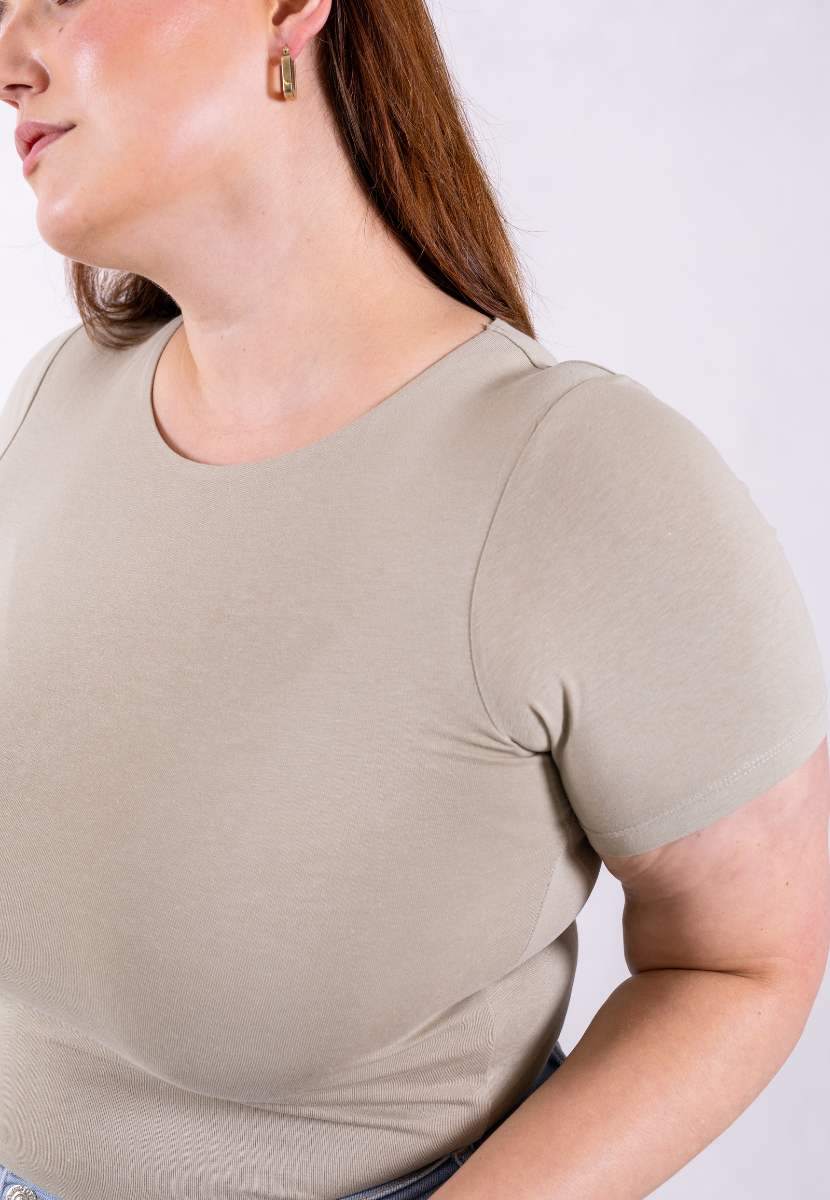 sage grey short sleeve crew neck t-shirt