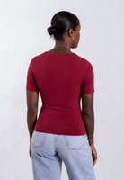 organic cotton t-shirt, ruby wine, back