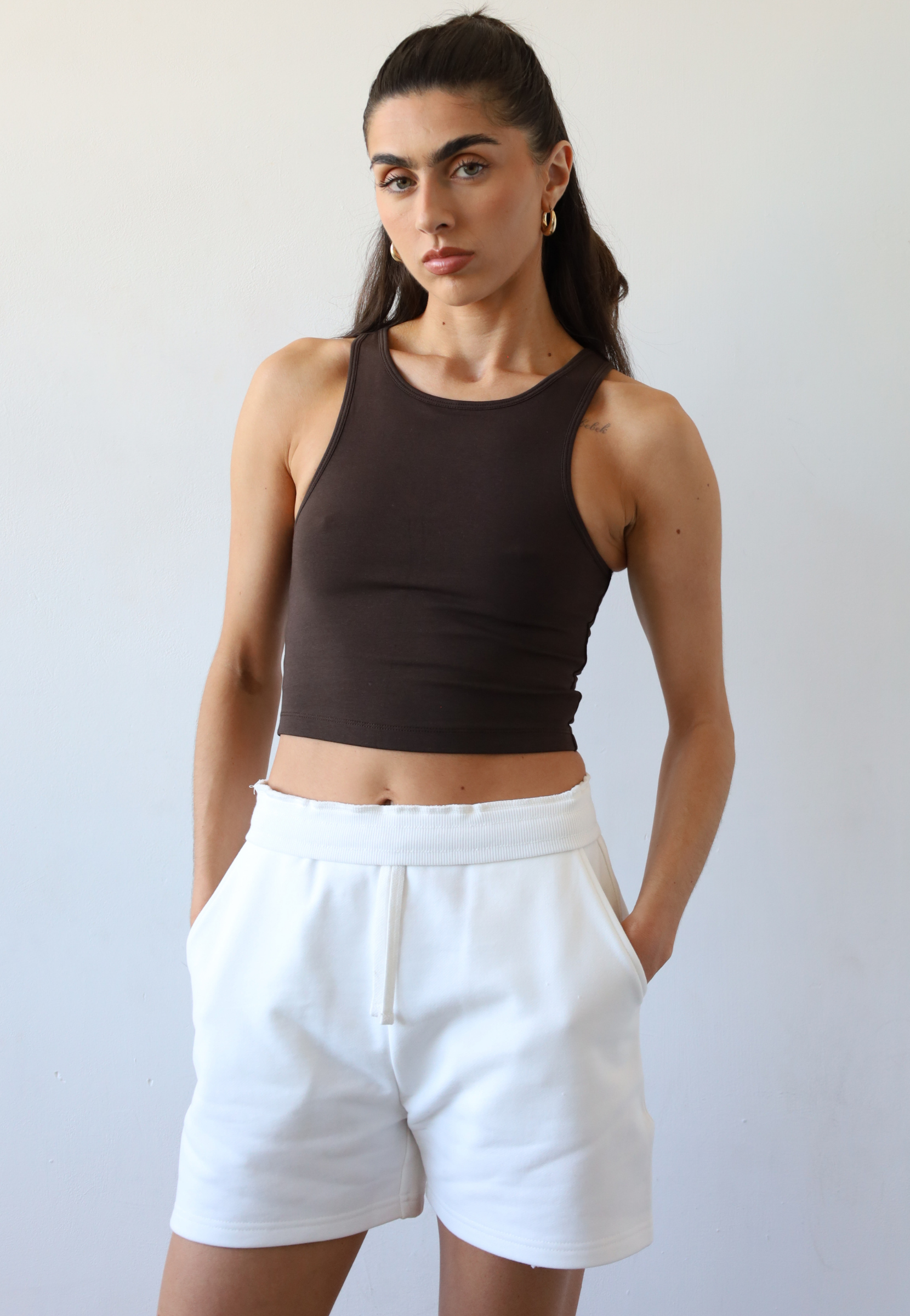 Organic Cotton Shorts, Off White, Front