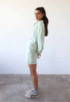 Organic Cotton Quarter Zip Sweatshirt, Light Green, Side