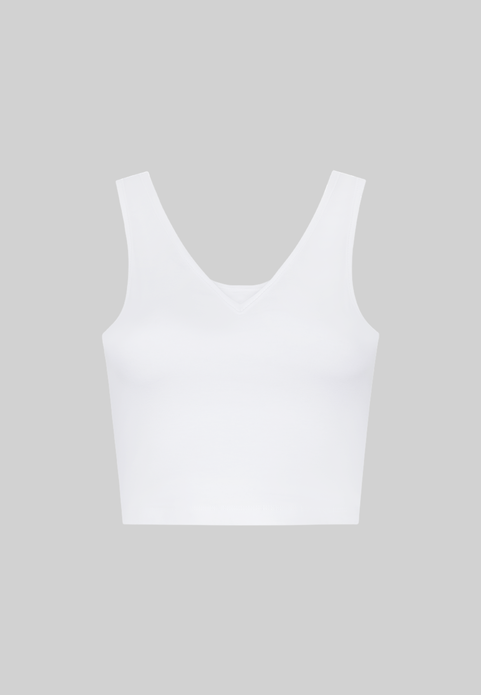 Cut out V-neck Crop Tank, White 