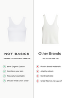 Side by Side, V-neck Crop Tank, White 