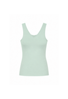 Organic cotton high neck tank top, light green, cut out