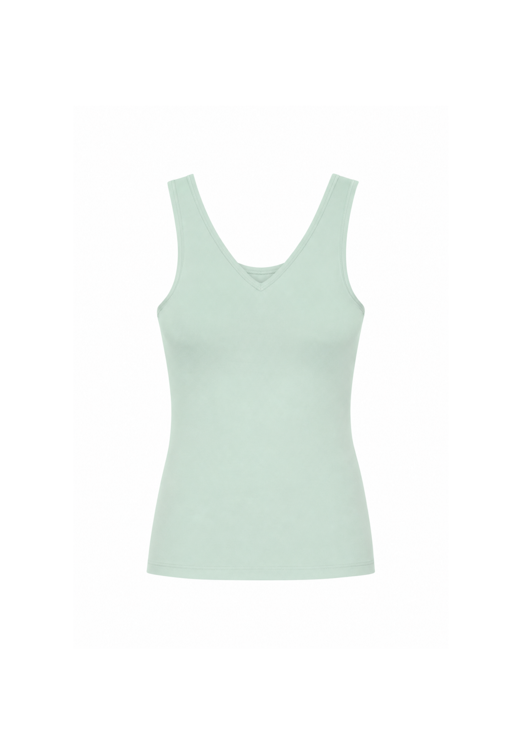 Organic cotton high neck tank top, light green, cut out